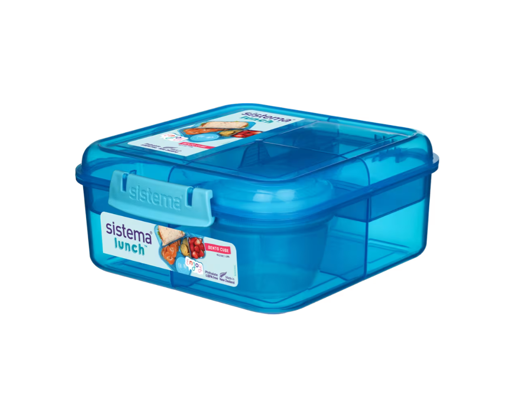 Buy Sistema® Bento Cube Lunch Box 1.25L with Yogurt Pot | in Qatar Buy Sistema® Bento Cube Lunch Box 1.25L with Yogurt Pot | in Qatar